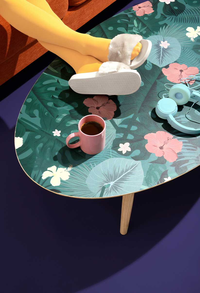 Patterned living room table